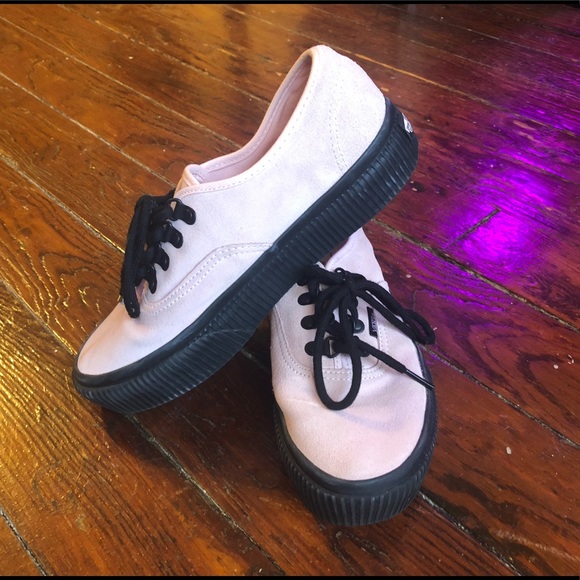vans platform suede pink